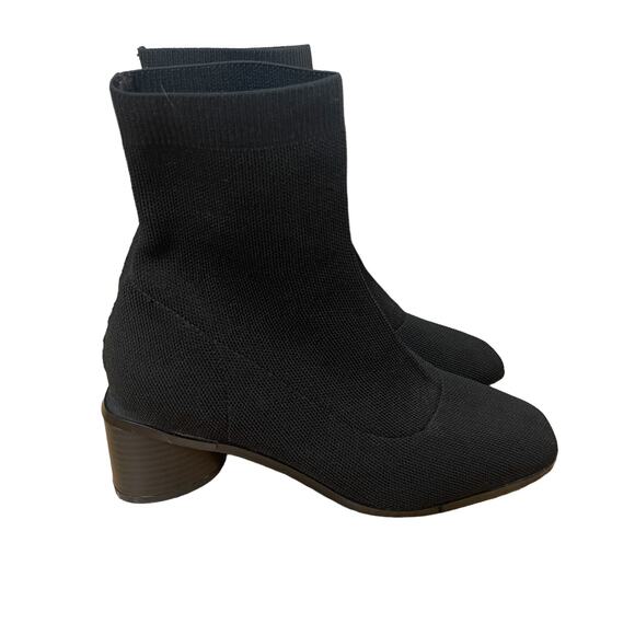 ASOS DESIGN Radley Knit Heeled Sock Boots In Black Women's Size 5 Pointed Toe - Picture 1 of 8